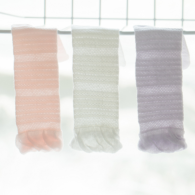 Calcetines de bebé calcetines antimosquitos de malla delgada de verano para niños y niñas niños boca suelta bebé calcetines sobre la rodilla medias no apretadas