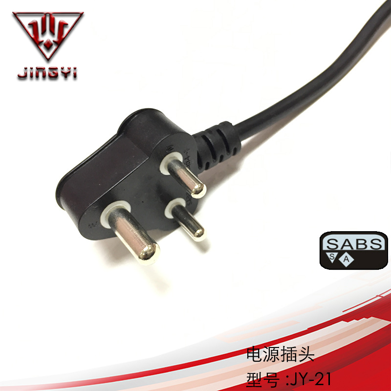 南非认证电源插头 三极户外防水插头 定制家电延长线插头