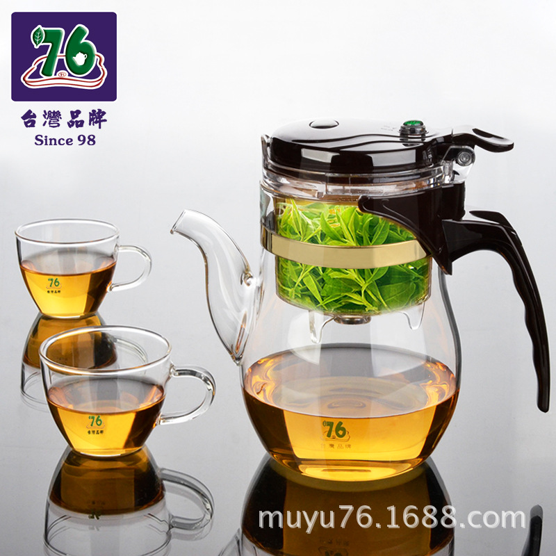 批发76自动泡茶壶BC-660飘逸杯耐热高硼硅玻璃可拆洗茶具厂家直销