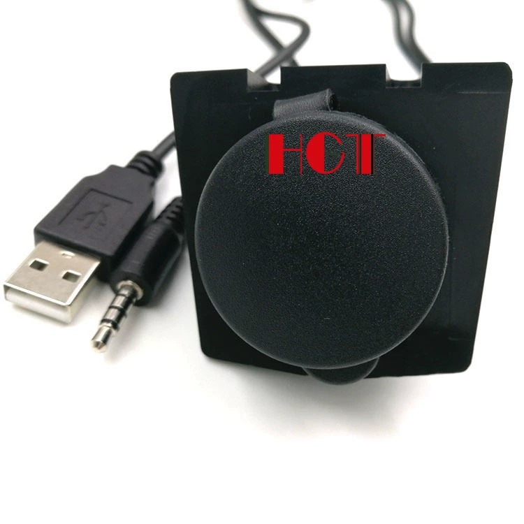 1m кабель для автомобиля/мотоцикла с дисплеем, поддержка USB аудио, водонепроницаемая линия USB AM/AF+DC3.5 mf