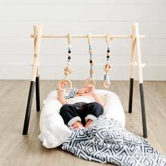 ins decoration Nordic style children's room fitness equipment newborn baby baby fitness rack Nordic wooden crafts
