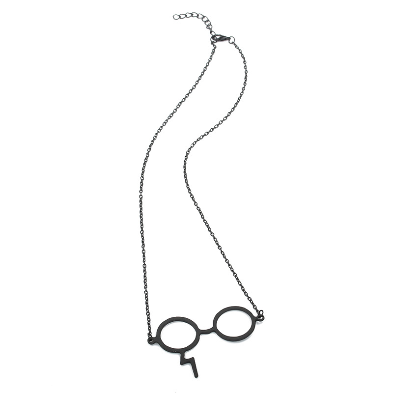 Harry Potter Glasses Necklace Geek Scar Lightning Alloy Jewelry wholesale fashion