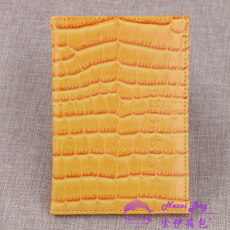Passport case, polyurethane crocodile print, protective passport cover, 11 colors, 14.2×9.8×0.5 cm