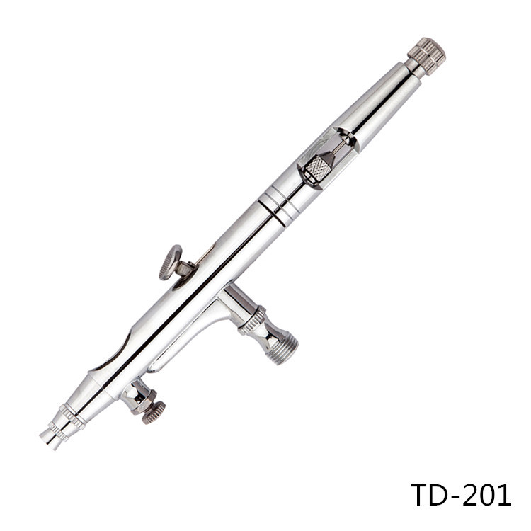 供应上壶0.5cc 0.2mm雾化可调节双动美甲喷笔 TD-201