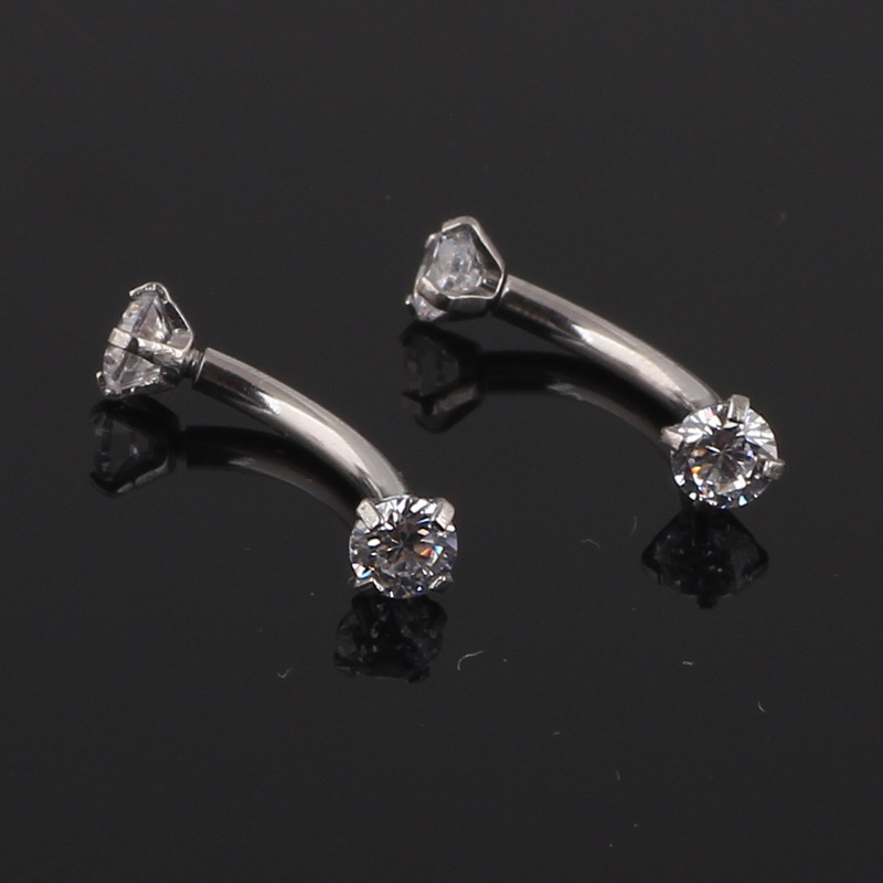 Pointed labret stud close-up product detail