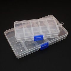 10-Grid Detachable Transparent Plastic Storage Box Fishing Tackle and Decorative Accessories Storage Box
