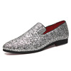 Men's shoes， bean shoes， British fashion pointed leather shoes， Korean version， sequined personalized men's shoes， overs
