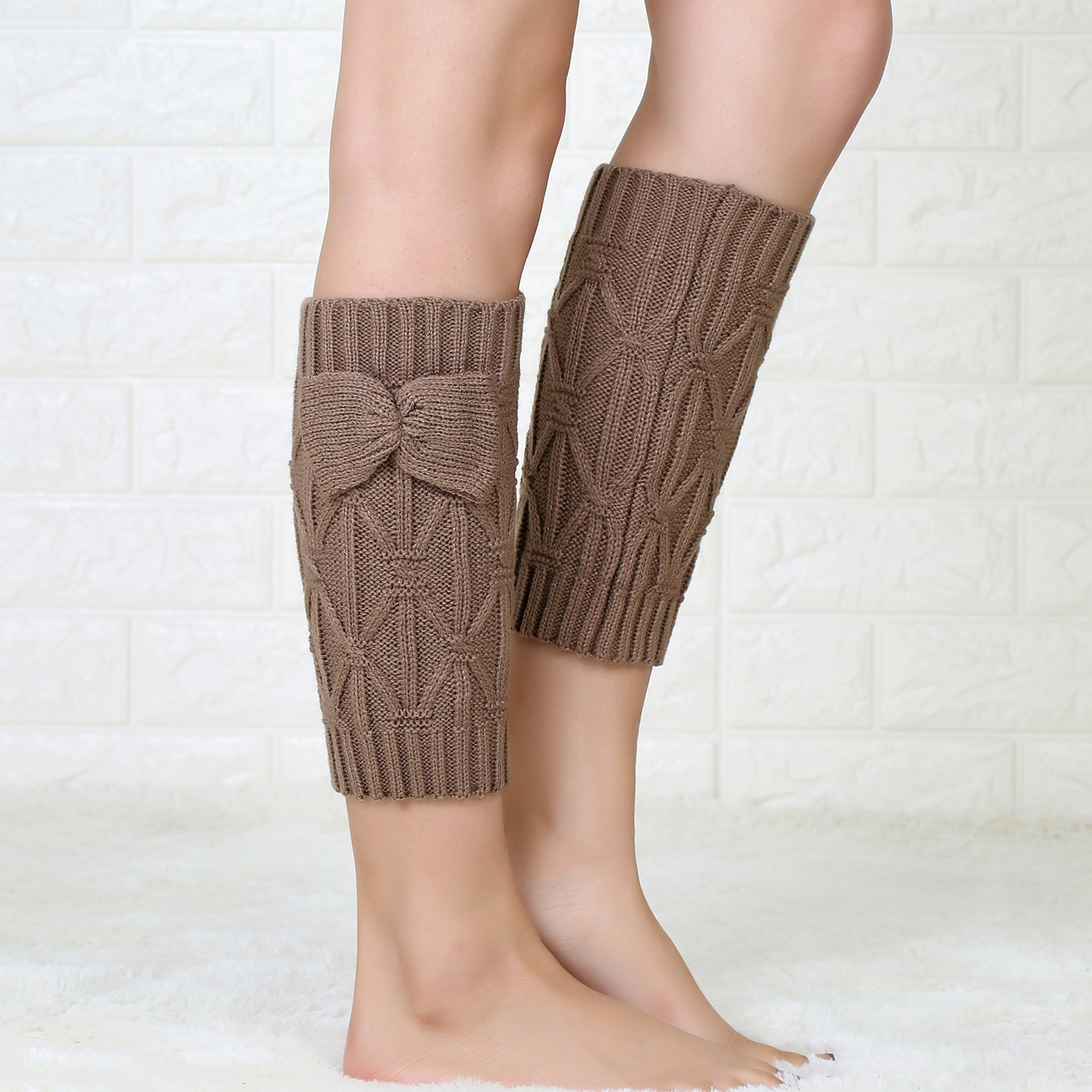 Autunno Inverno Nuovo Papillon fatto a mano jacquard Copertura centrale Calzini e protezioni per le gambe lavorati a maglia da donna_voghion.com