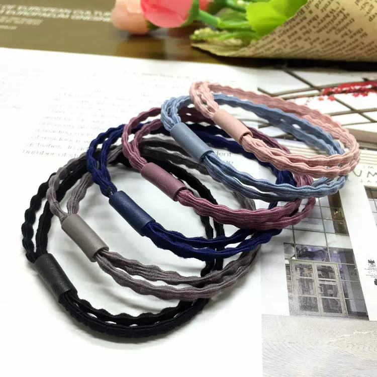 韩国高弹力双股发绳扎头发橡皮筋发圈基础打底头绳义乌小饰品配件