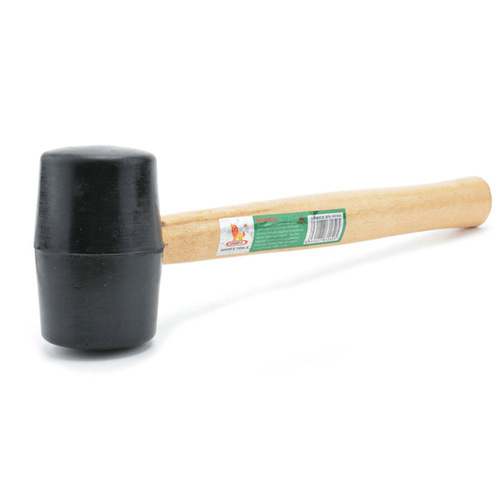 Power Lion Wood Handle Rubber Hammer Black 300g White Hard Rubber Round Head Hammer 750 Bottle Rubber Hammer Installation Hammer