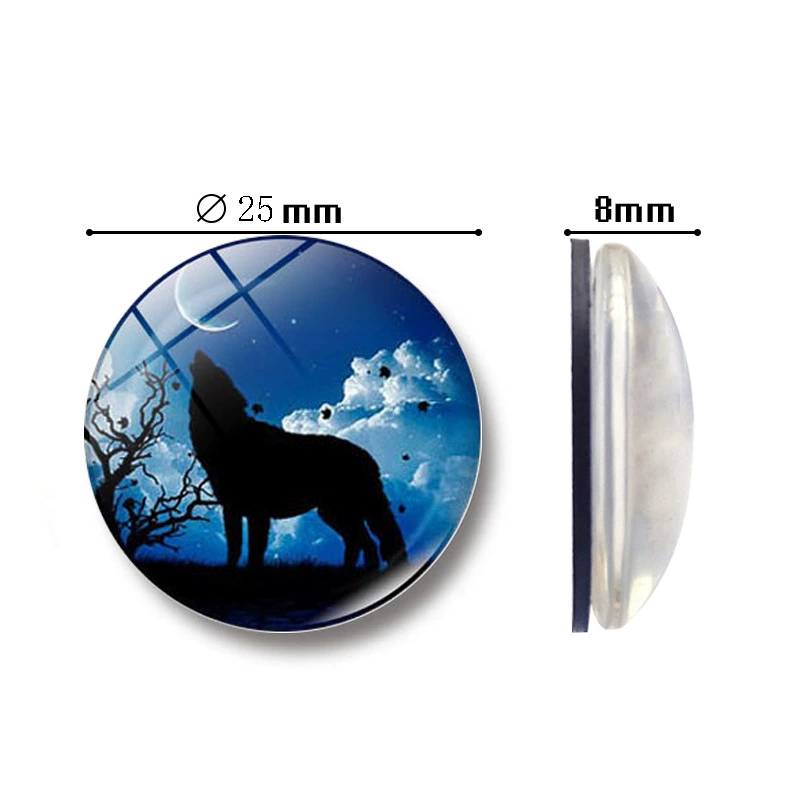 Glass round magnetic fridge magnet, 25mm