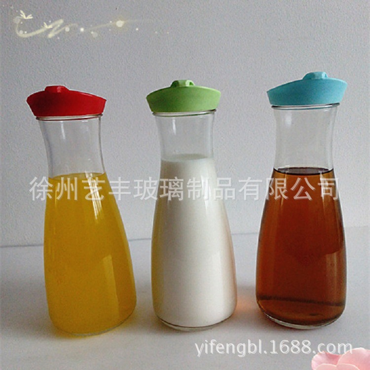 1000ML玻璃巴西奶瓶 大口饮料瓶  透明玻璃果汁瓶 广口酸奶瓶