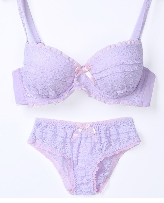 Japanese style underwear without steel ring in season suit seersucker SML size summer comfortable breathable bra suit