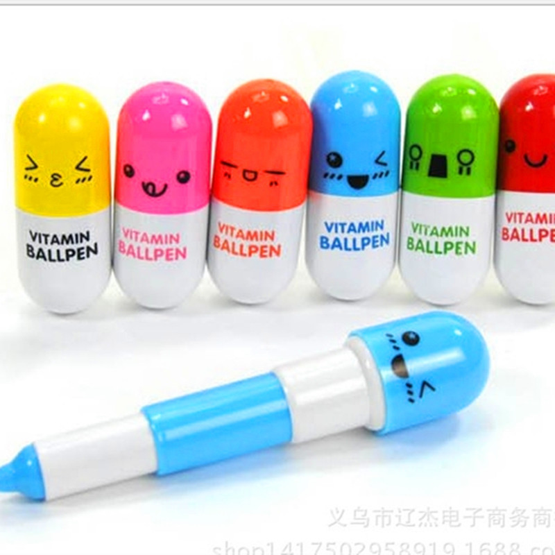 originality Stationery Cartoon the republic of korea Stationery lovely advertisement Pills pen capsule Flexibility ball pen wholesale