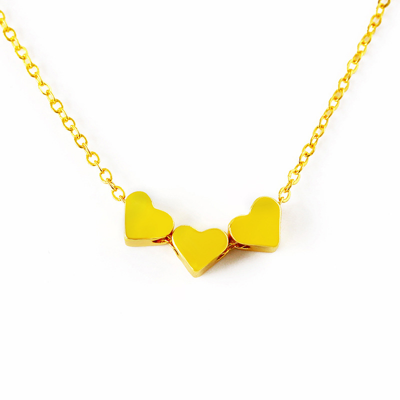 fashion glossy love electroplating color gold rose necklace