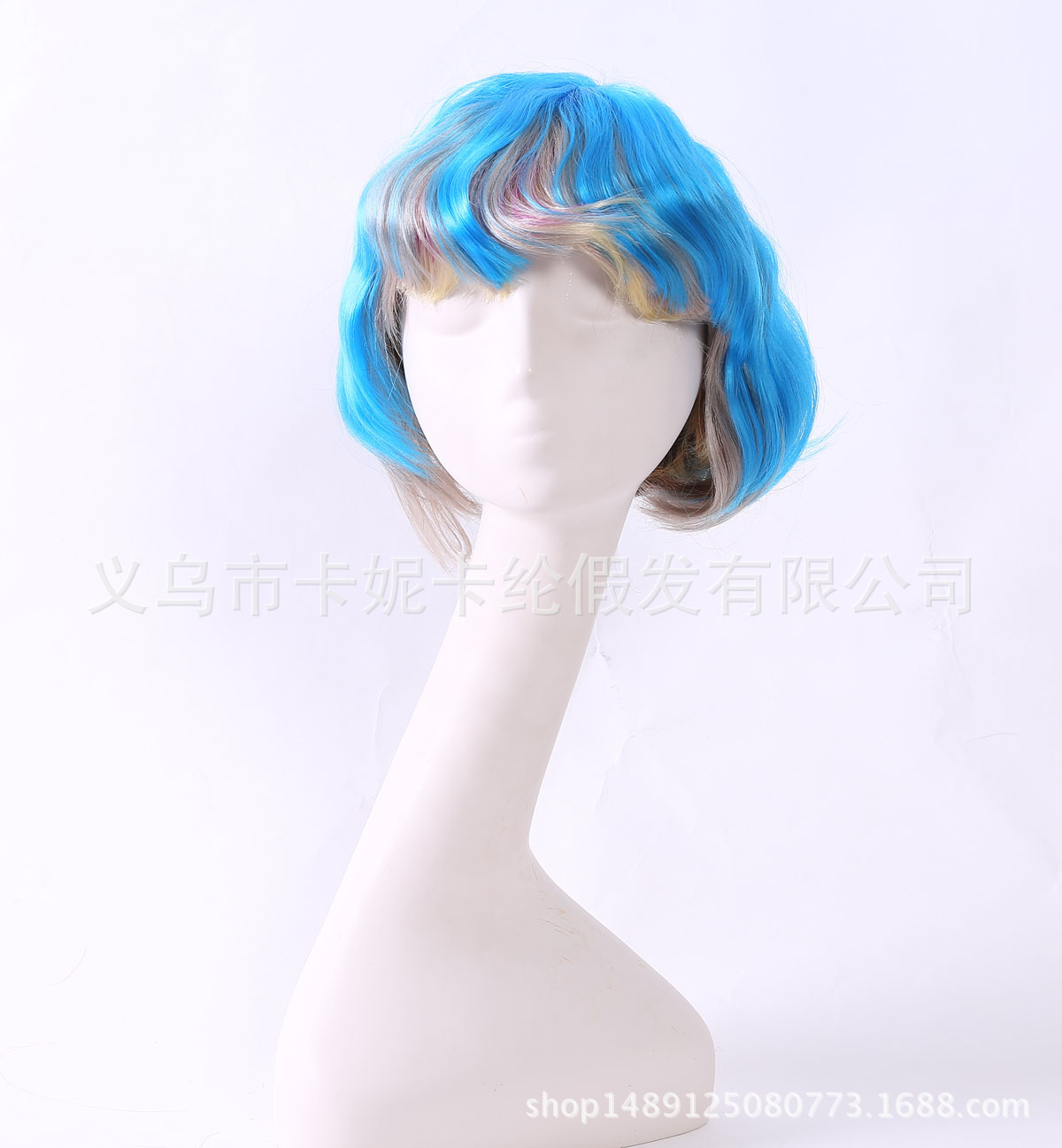 Student BoB hebilla de cabeza flequillo de moda peluca de personalidad de tendencia multicolor