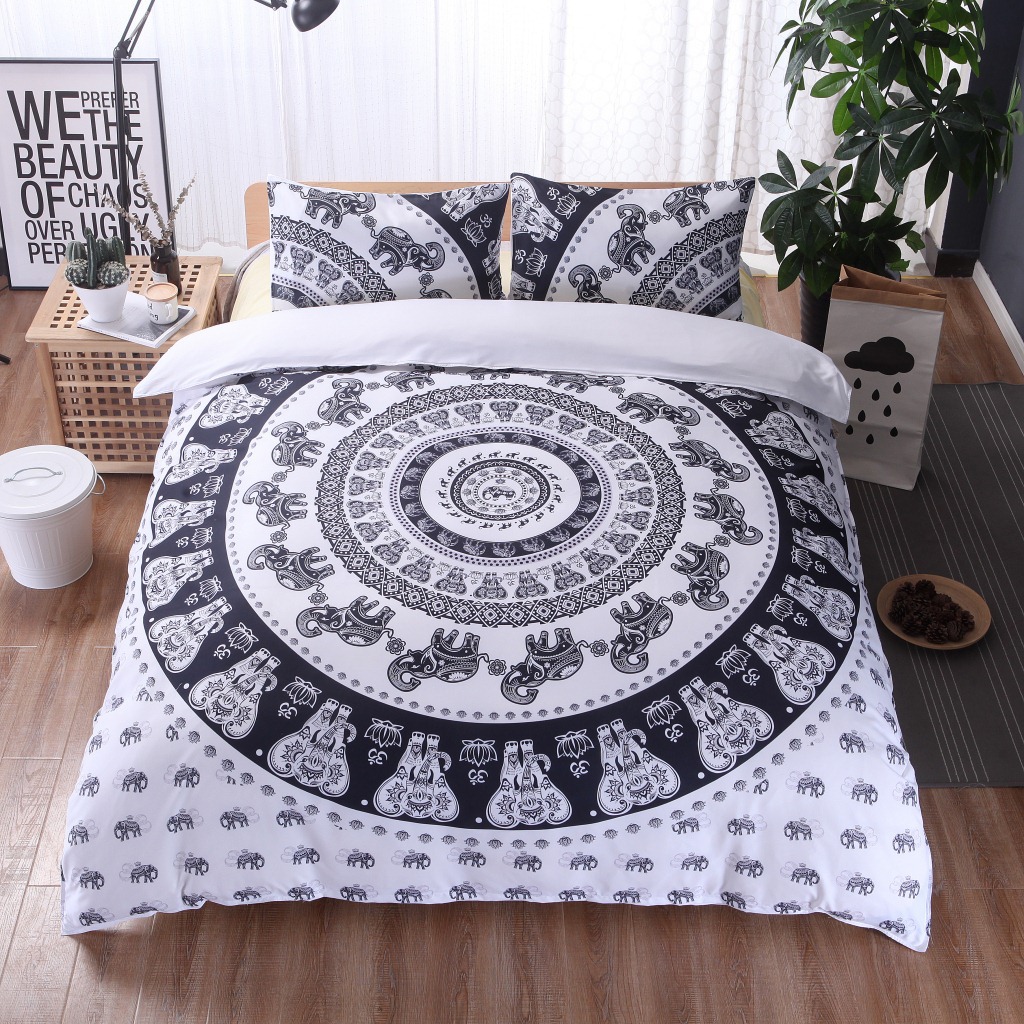 European And American Size Home Textile Bedding Bohemian Ethnic Style Three Piece Set