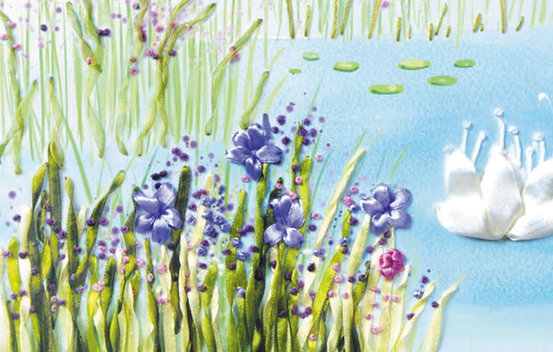 Oujin nianhua Cinta Bordado Directo de Fábrica color impresión colgante pintura tranquila junto al lago Sala estar decoración entrada