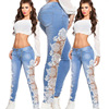 women pants European and American sexy embroidery laced jeans