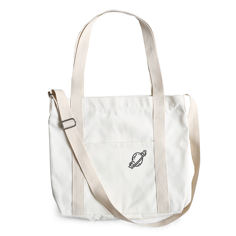 Xiaoqing bolsa de lona artística de doble uso crossbody bolsa de libro de estudiante Bolsa De mujer entrega de una pieza image 6