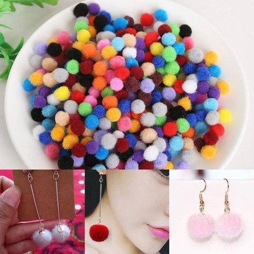 300 plush balls diy mobile phone case decoration accessories earrings children's hair hoops jewelry handmade materials