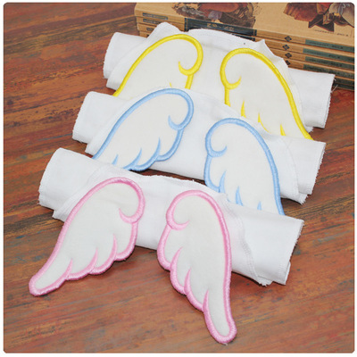 20*29儿童隔汗巾S码4层纱布天使翅膀卡通宝宝棉纱垫背巾吸汗巾
