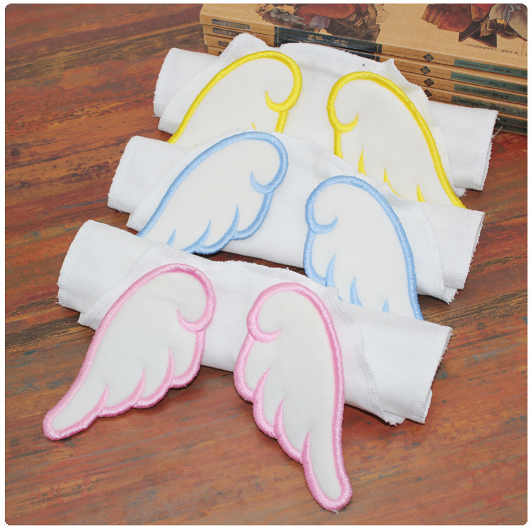 20*29儿童隔汗巾S码4层纱布天使翅膀卡通宝宝棉纱垫背巾吸汗巾