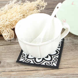 厂家个性创意印刷家庭餐厅圆形隔热软胶杯垫可定 制印logo