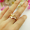 Brass ring, fashionable accessory, four-leaf clover