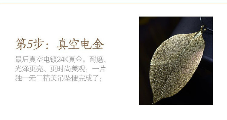 Natural Leaves Gold-Plated Long Necklace Personalized Simple Leaf Sweater Chain detail image 13