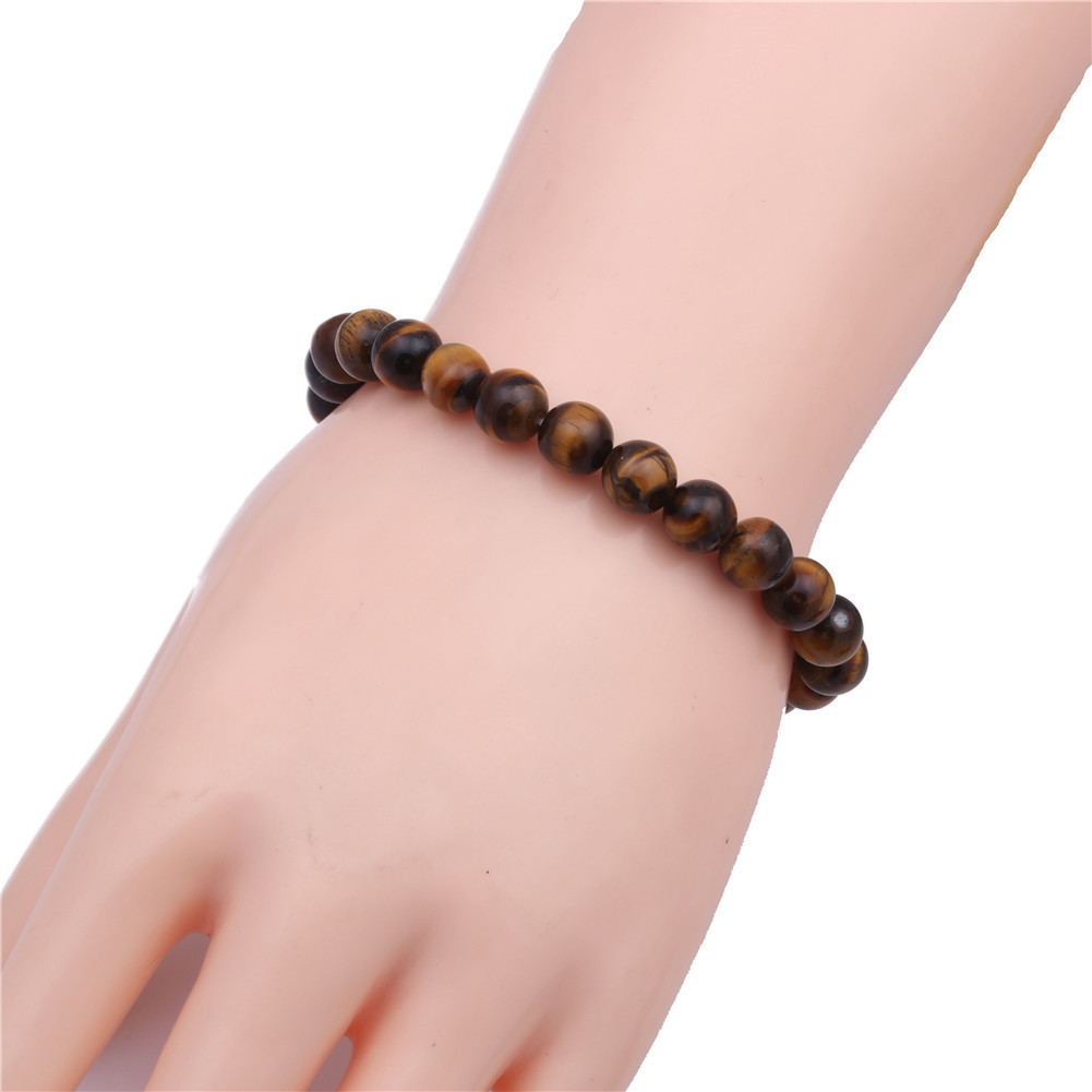 Jewelry Hot Sale 8mm Natural Blue Tiger Eye Bracelet Natural Stone Beaded Bracelet display picture 7