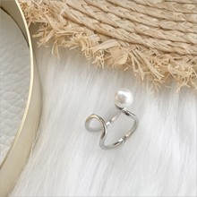 【仲尼飾品】韓國明星同款雙層珍珠戒指指環首飾小飾品手工飾品