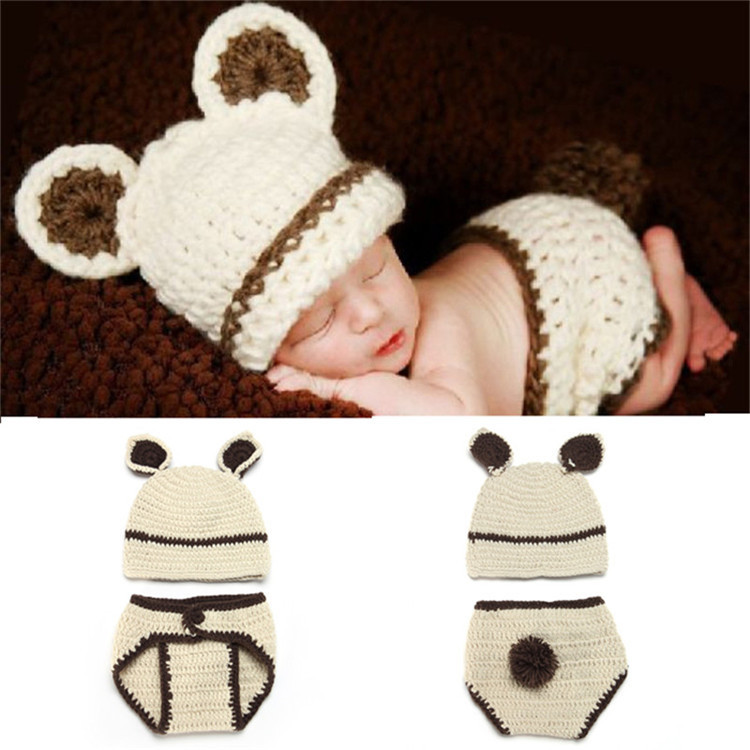 速卖通小兔子造型婴儿针织套装 儿童针织毛线帽子儿童摄影服装