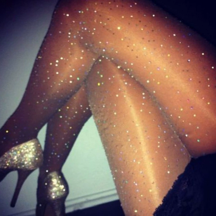 Sheer Tights pantyhose, 80D core-spun yarn, one size, plain and glitter options
