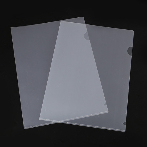 A4 single-chip folder L-shaped file folder Printable LOGO file protective cover Transparent single-chip folder two-page folder manufacturer