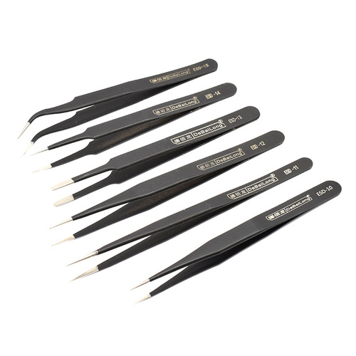 DBL Debailong anti-static tweezers ESD-15 stainless steel metal tweezers