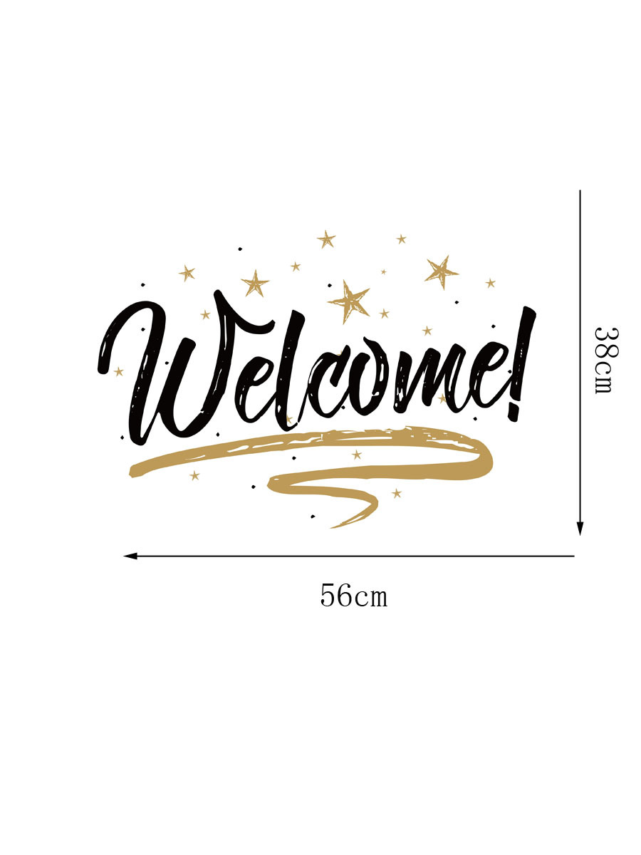 D047 欢迎光临welcome创意墙贴 商店玻璃门面贴家庭门贴 可移除-阿里巴巴