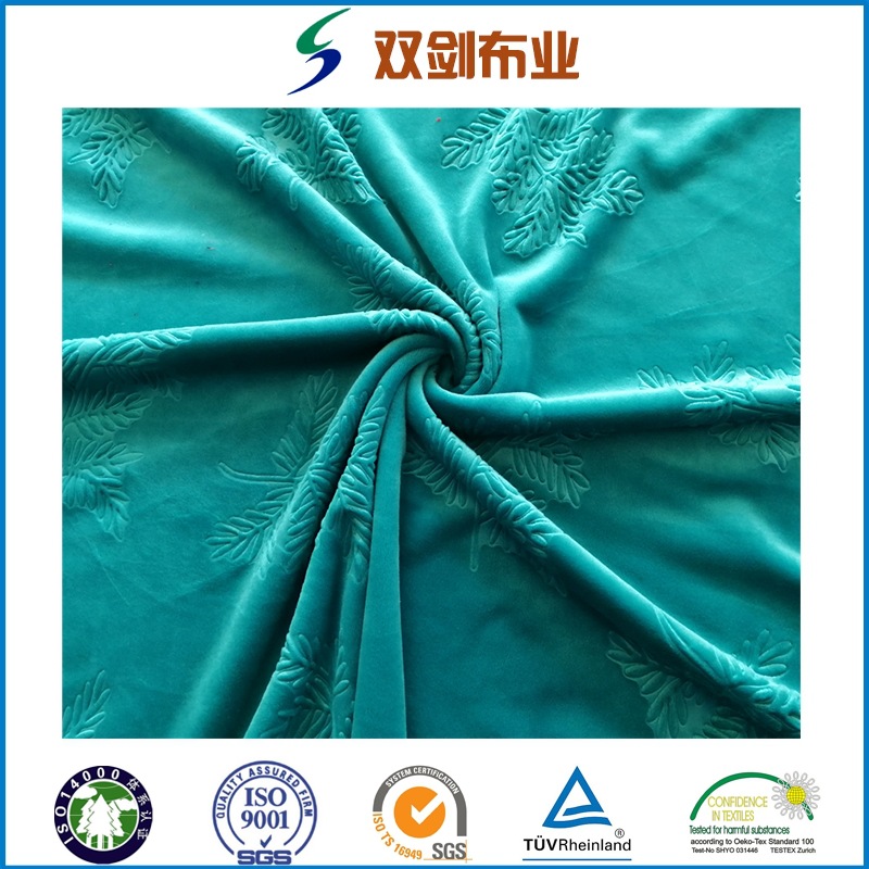 经编银狐绒染色压花经编氨纶超柔1.5毛高服装玩具面料