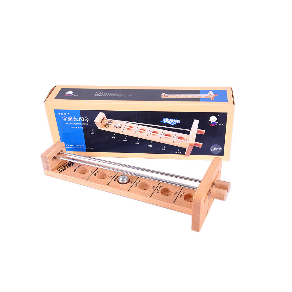 Juguete clásico educativo de madera juego de escritorio cruce Sistema Solar clip palo bola ejercicio mano-ojo coordinación equilibrio