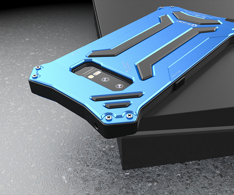 R-Just Gundam Water-resistant Shockproof Dirt-proof Snow-proof Premium Armor Heavy Duty Metal Protective Case Cover for Samsung Galaxy Note 8