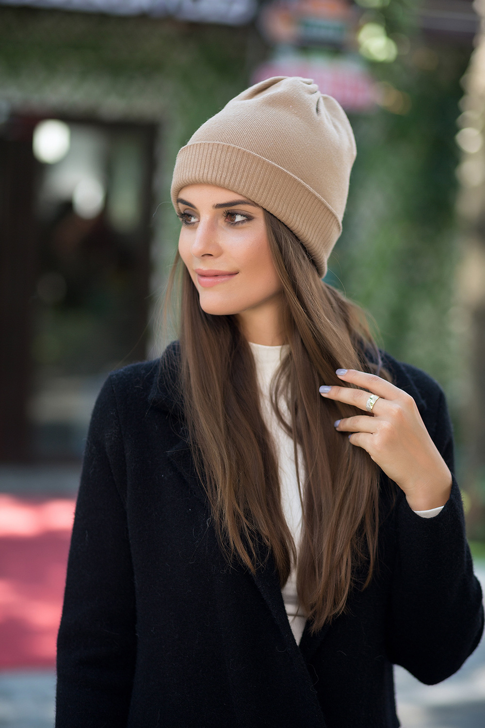 Cashmere solid color knitted hat  NSTQ21384