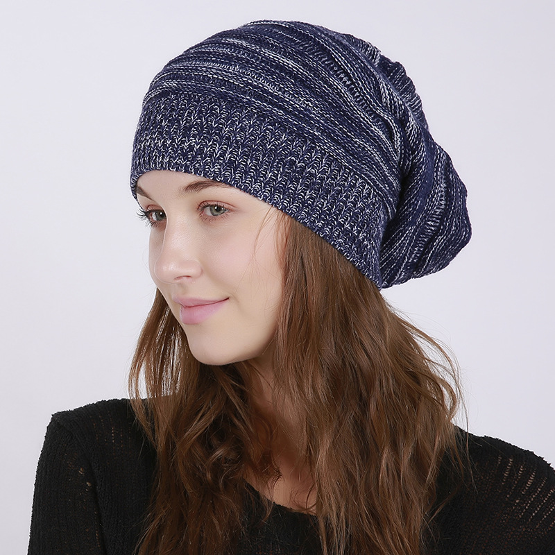 Nieuwe dunne geplooide trui in gemengde kleuren voor de herfst, winter, gebreide wollen outdoor postpartumhoed voor heren en dames_voghion.com