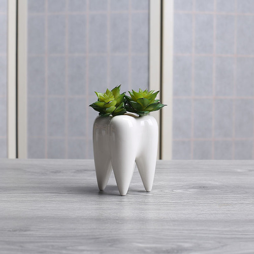 Cross-border gardening creative succulent ceramic small flower pots household groceries white mini artificial flowers small plant flower pots without holes