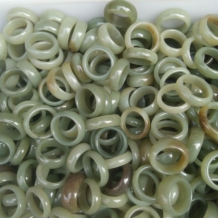 河南镇平县石佛寺玉器天然玉石戒指男女款和田玉青白玉指环