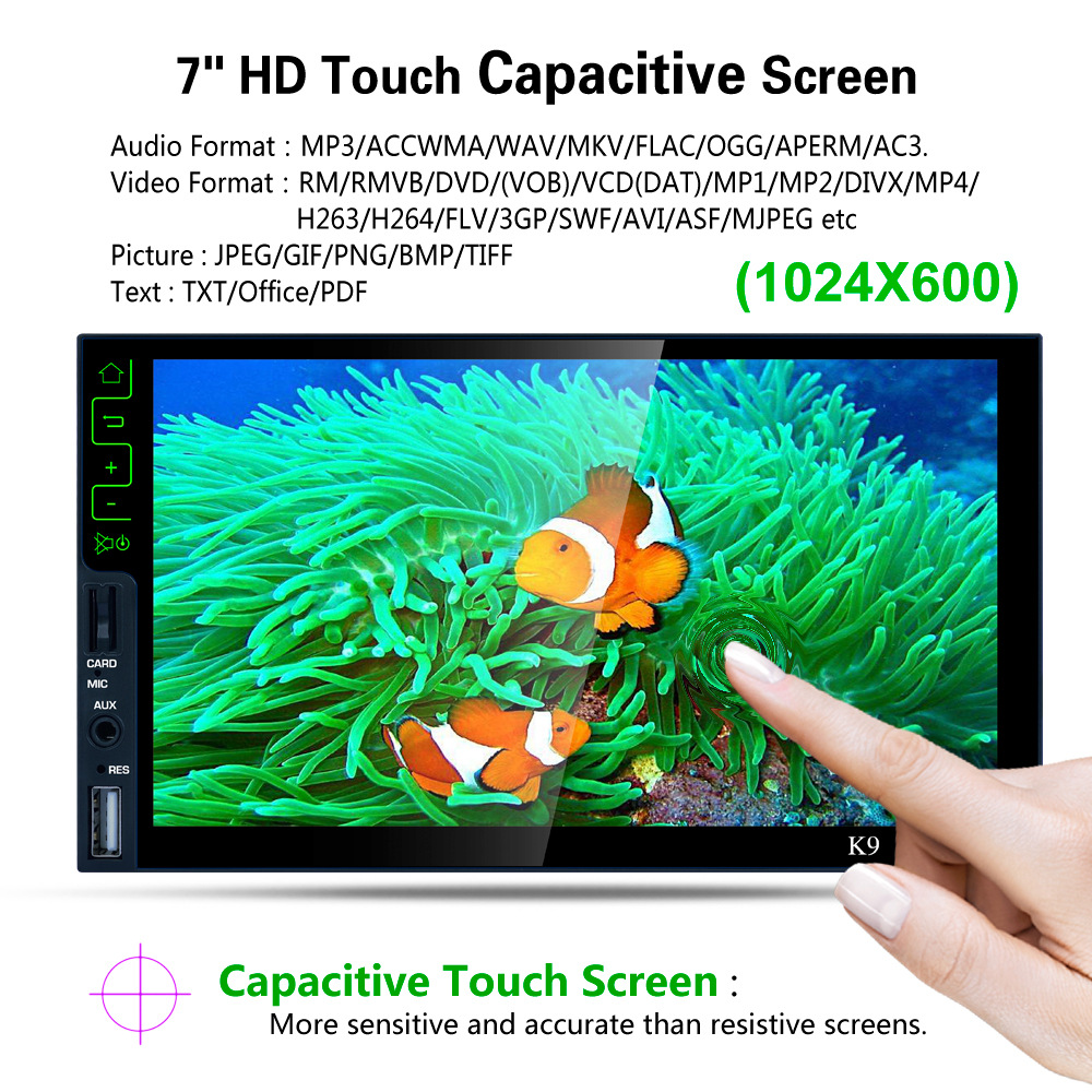 Top 7" Capacitive Touch Screen Android 6.0 Car Multimedia Player Bluetooth Car DVD Player Wifi GPS Navigation with AM/FM Radio Tuner 0