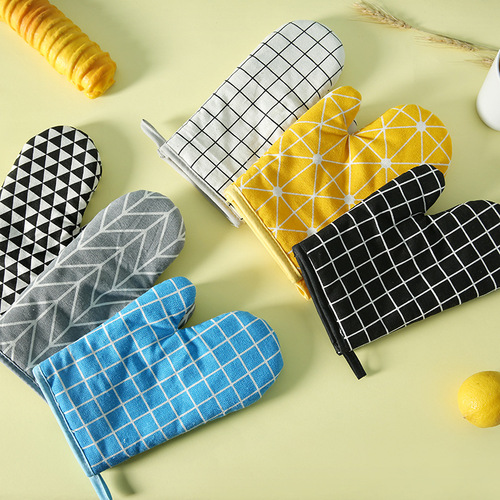 Cotton Linen Baking Gloves Microwave Gloves Insulated Gloves Best Selling Oven Gloves Manufacturer Wholesale Heat-Resistant Gloves