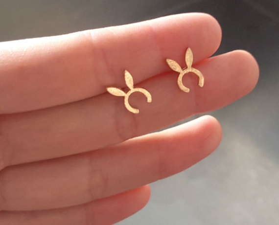 Fashion Rabbit Ear Stud Alloy Plating Cute Animal Bunny Ear Studs Wholesale display picture 1