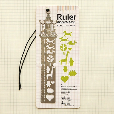 Fresh cartoon stationery for elementary school students, metal template, ruler