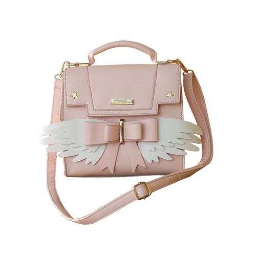 Japanese cute pink soft girl shoulder crossbody bag Cardcaptor Sakura Wings handbag personalized versatile women's bag