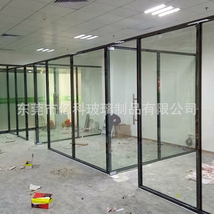 Office Building Partitions, Aluminum Alloy Double-Glazed Louvered Partitions, Tempered Glass Office Glass Walls, Customizable
